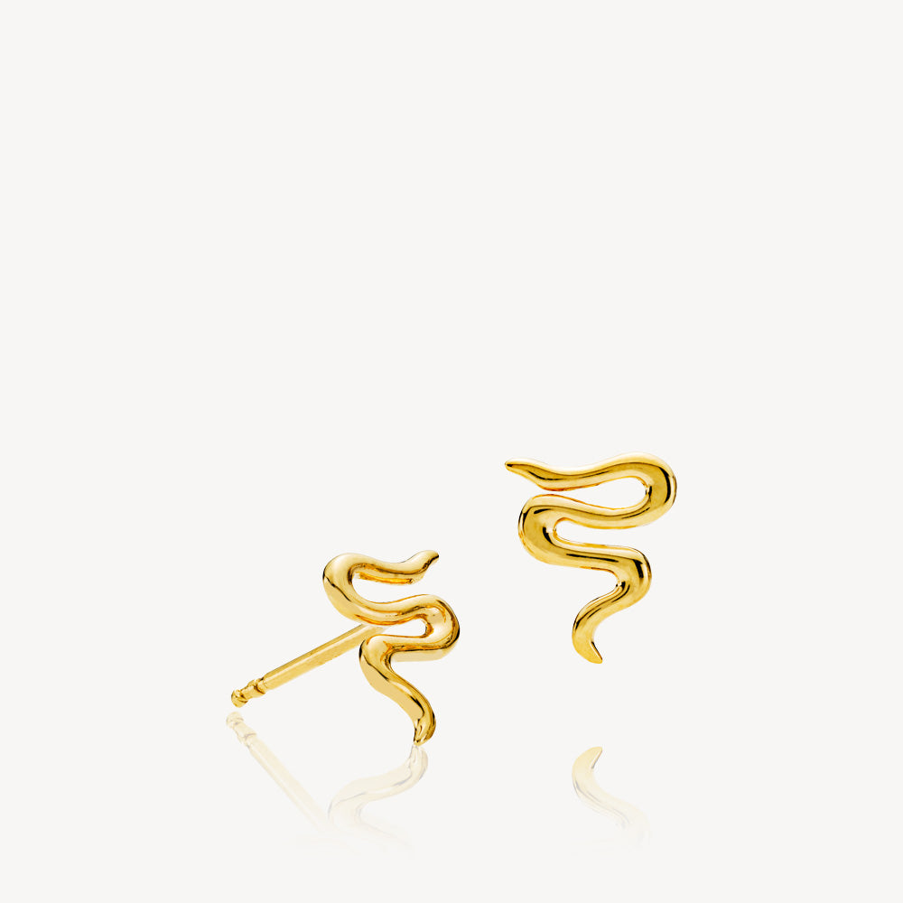 SANIYA - Earstud shiny gold pl. Silver