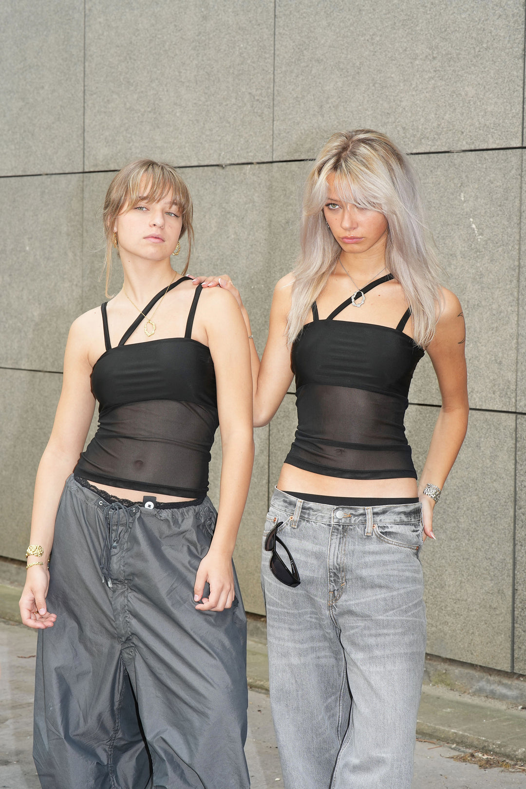 Xenia & Lisa x Sistie Black mesh top