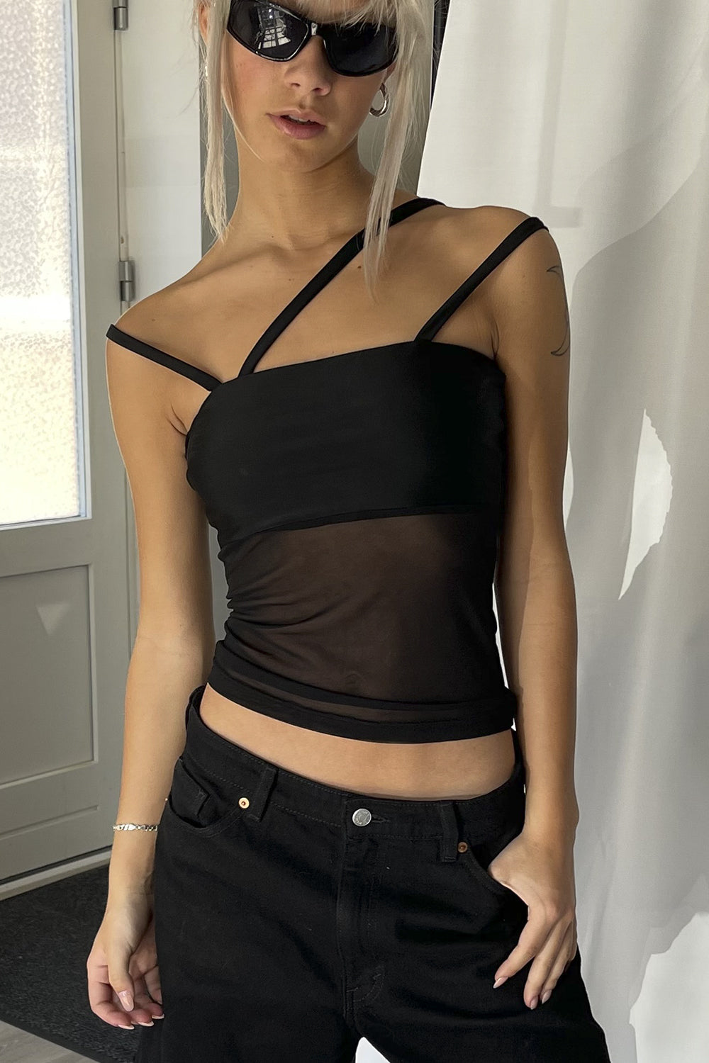 Xenia & Lisa x Sistie Black mesh top