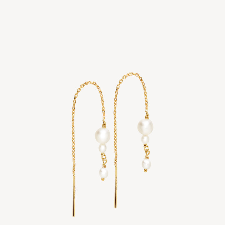 Sofia - Chain earring Gold-plated with freshwater pearls