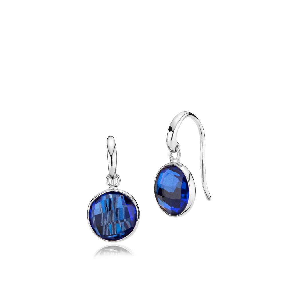 PRIMA DONNA - Earring large shiny silver-royalblueQ