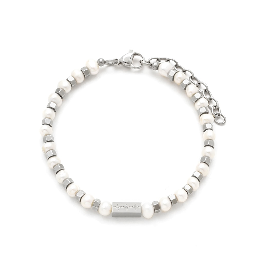 Minimal - Necklace in white and Steel