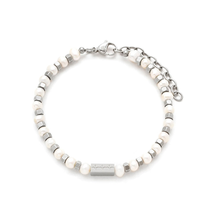 Minimal - Necklace in white and Steel