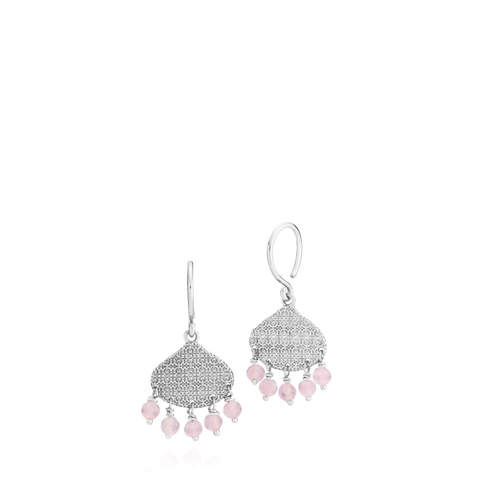Boheme - Ørering pink Sølv