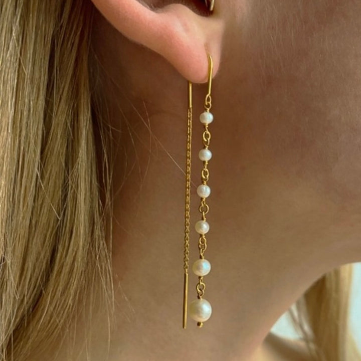 PARADISE - Earrings Gold &amp; Freshwater pearls