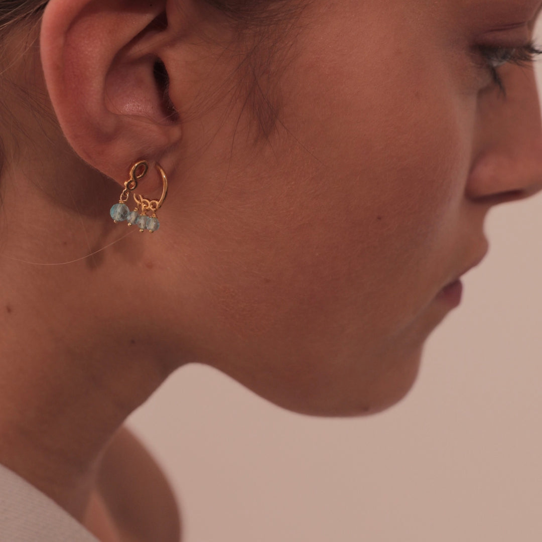 Majesty - Earrings Aqua Gold Plated