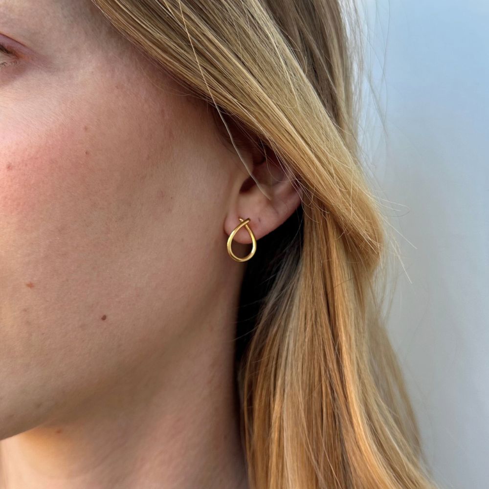 EVERYDAY - Earring stud medium shiny goldpl. silver