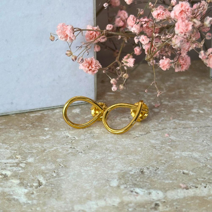 EVERYDAY - Earring stud medium shiny goldpl. silver