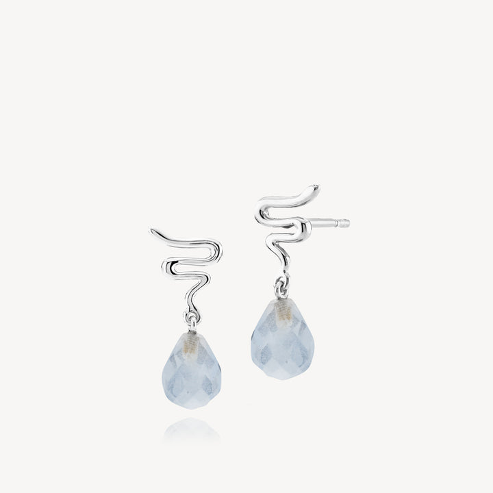 SANIYA - Earrings Silver &amp; Blue Crystal