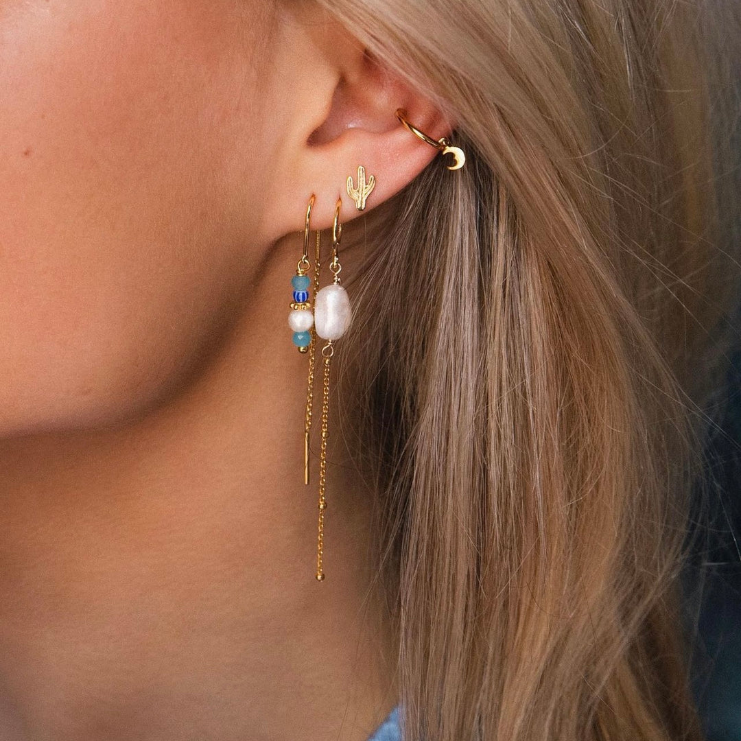 Beach - Earrings white Gold plated