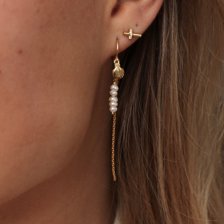 Beach - Earrings seashell Gold plated