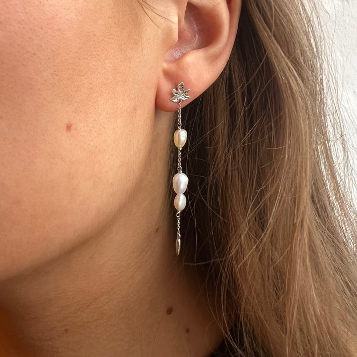 Caley - Long earrings Silver