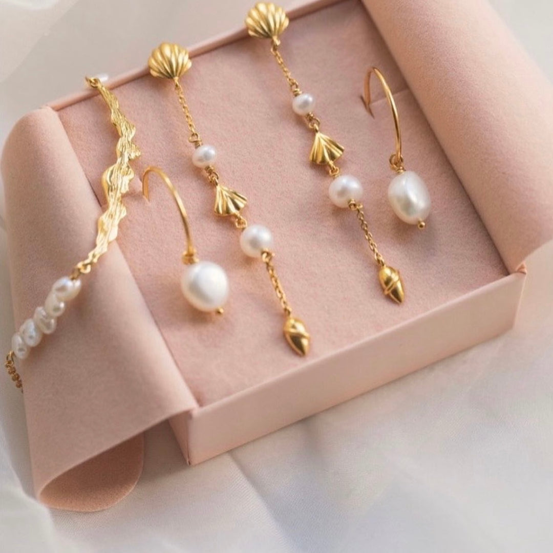 PASSION - Earrings Gold-plated with pearl