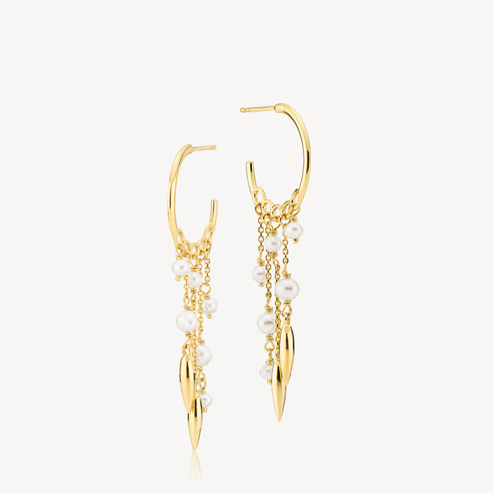 Majesty - Earring with freshwater pearls Gold plated