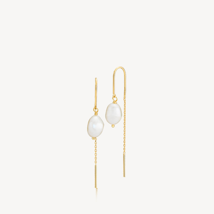 Caley - Chain earrings with pearl Gold plated