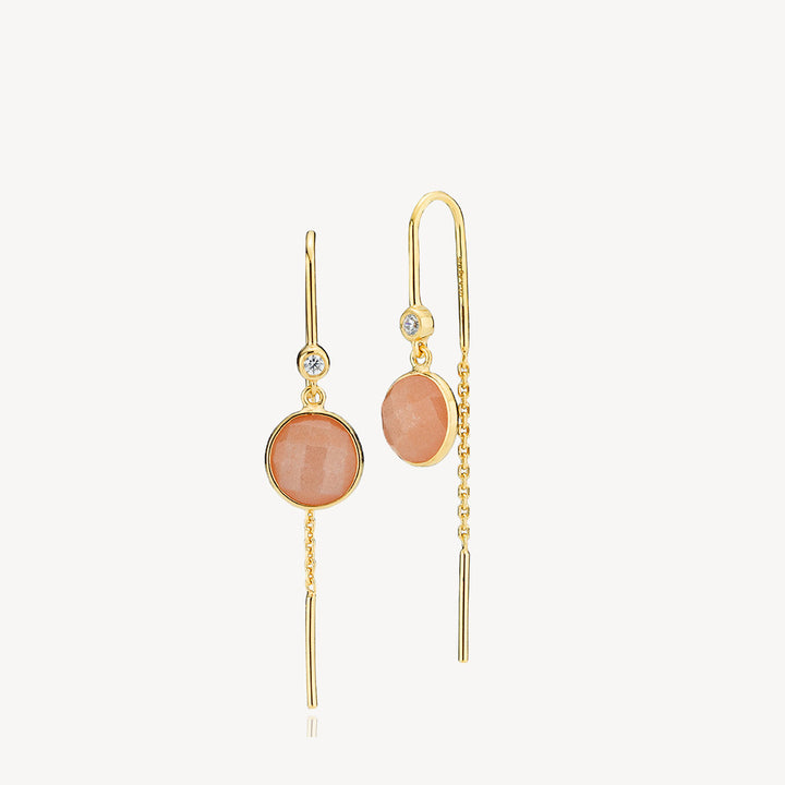 Prima Donna - Earrings Gold Plated with Peach Moonstone