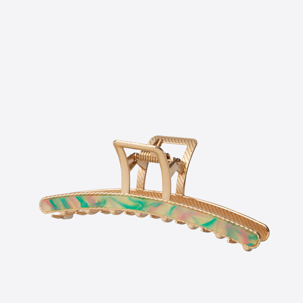 Barbara Hair claw - Green and Pink