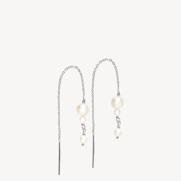 Sofia - Chain earring Silver with freshwater pearls