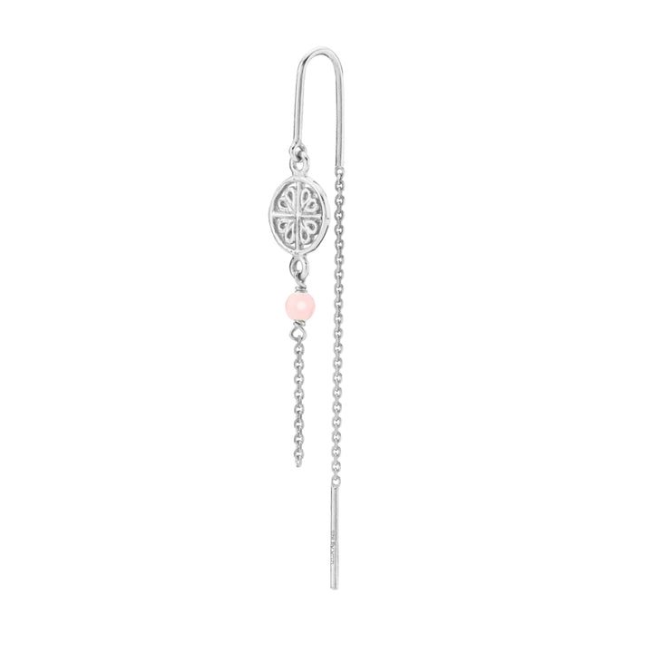 Balance - Chain earring Silver with pink resin pearl