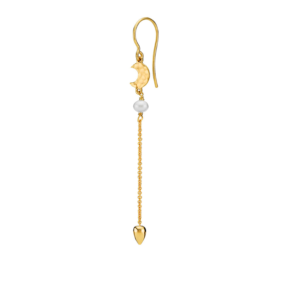 DREAM - Earring shiny gold pl. recycled silver freshwater pearls