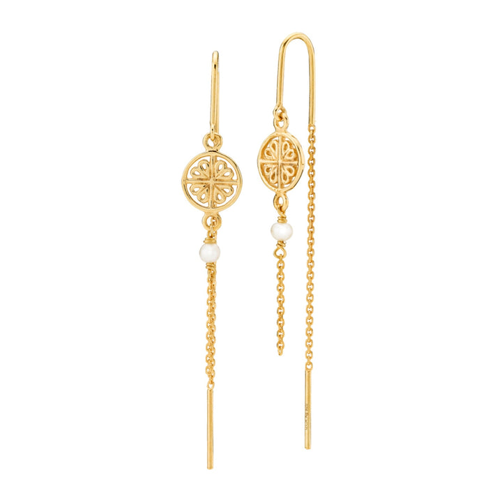 Balance - Chain earring Gold-plated with freshwater pearl