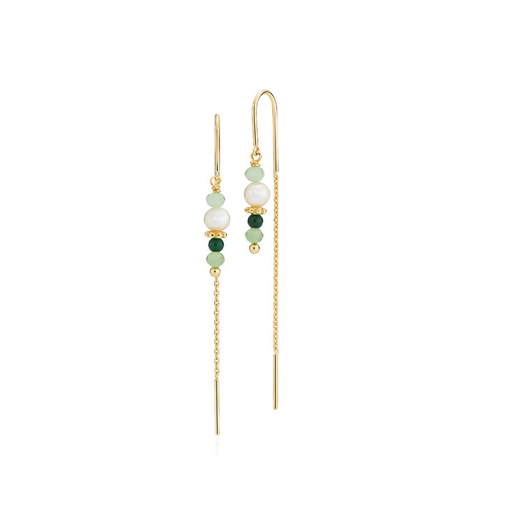 Simona - Earring green Gold plated