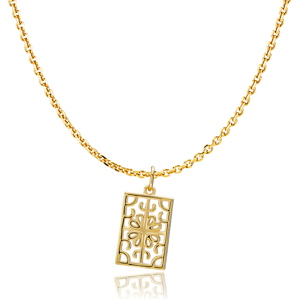 BALANCE - Chain with pendant shiny gold pl. recycled silver 45